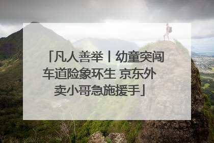 凡人善举丨幼童突闯车道险象环生 京东外卖小哥急施援手
