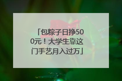 包粽子日挣500元！大学生靠这门手艺月入过万