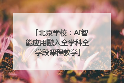 北京学校：AI智能应用融入全学科全学段课程教学