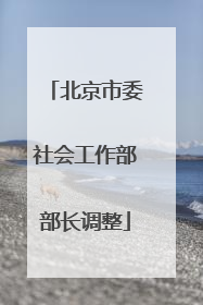 北京市委社会工作部部长调整