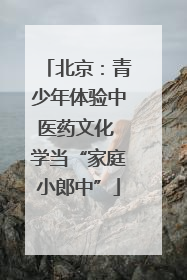 北京：青少年体验中医药文化 学当“家庭小郎中”