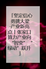坚定信心 勇挑大梁·产业新亮点丨张家口算力产业向“智变”“绿动”跃升