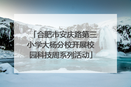 合肥市安庆路第三小学大杨分校开展校园科技周系列活动