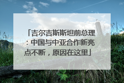 吉尔吉斯斯坦前总理：中国与中亚合作新亮点不断，原因在这里
