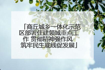 商丘城乡一体化示范区部署住建领域重点工作 贯彻精神强作风 筑牢民生底线促发展