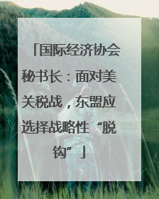 国际经济协会秘书长：面对美关税战，东盟应选择战略性“脱钩”