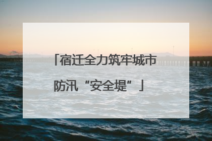 宿迁全力筑牢城市防汛“安全堤”