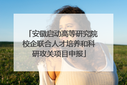 安徽启动高等研究院校企联合人才培养和科研攻关项目申报