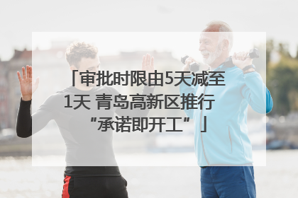 审批时限由5天减至1天 青岛高新区推行“承诺即开工”