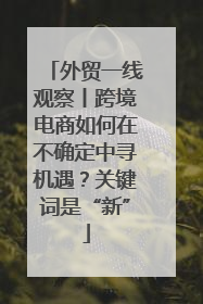 外贸一线观察丨跨境电商如何在不确定中寻机遇？关键词是“新”