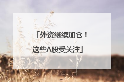 外资继续加仓！这些A股受关注