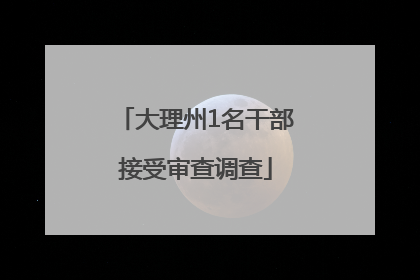 大理州1名干部接受审查调查