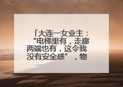 大连一女业主：“电梯里有，走廊两端也有，这令我没有安全感”，物业最新回应……