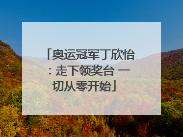 奥运冠军丁欣怡：走下领奖台 一切从零开始