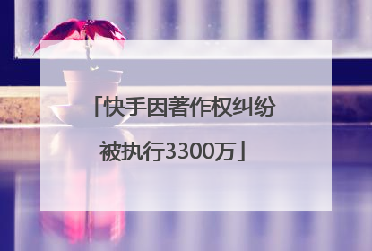 快手因著作权纠纷被执行3300万