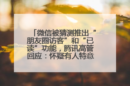 微信被猜测推出“朋友圈访客”和“已读”功能，腾讯高管回应：怀疑有人特意反复翻炒流量