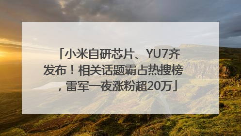 小米自研芯片、YU7齐发布！相关话题霸占热搜榜，雷军一夜涨粉超20万