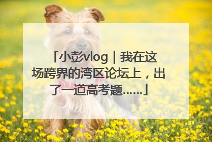 小彭vlog｜我在这场跨界的湾区论坛上，出了一道高考题……