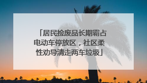 居民捡废品长期霸占电动车停放区，社区柔性劝导清走两车垃圾