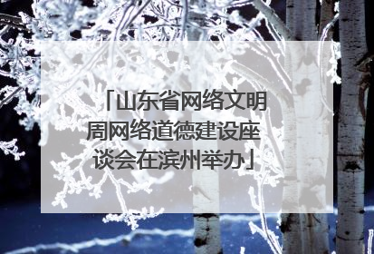 山东省网络文明周网络道德建设座谈会在滨州举办