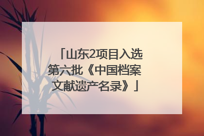 山东2项目入选第六批《中国档案文献遗产名录》