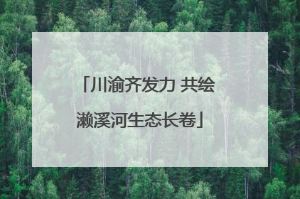 川渝齐发力 共绘濑溪河生态长卷