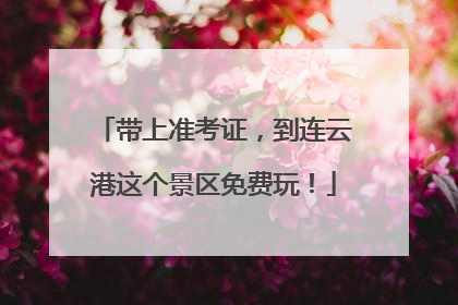 带上准考证，到连云港这个景区免费玩！