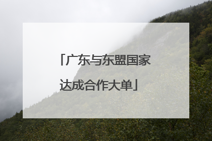 广东与东盟国家达成合作大单