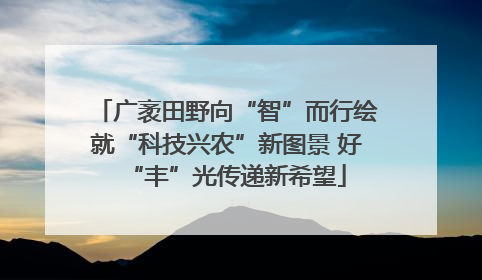 广袤田野向“智”而行绘就“科技兴农”新图景 好“丰”光传递新希望