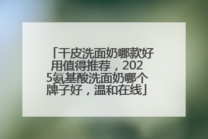 干皮洗面奶哪款好用值得推荐，2025氨基酸洗面奶哪个牌子好，温和在线