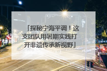 探秘宁海平调！这支团队用暑期实践打开非遗传承新视野