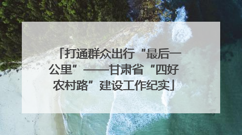 打通群众出行“最后一公里”——甘肃省“四好农村路”建设工作纪实