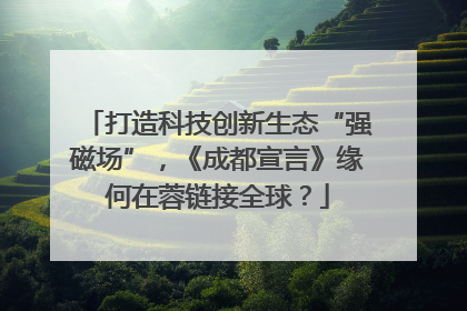 打造科技创新生态“强磁场”，《成都宣言》缘何在蓉链接全球？
