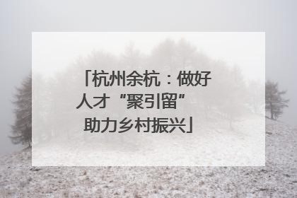 杭州余杭：做好人才“聚引留” 助力乡村振兴