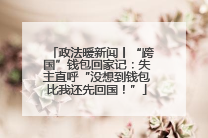 政法暖新闻丨“跨国”钱包回家记：失主直呼“没想到钱包比我还先回国！”