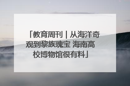 教育周刊｜从海洋奇观到黎族瑰宝 海南高校博物馆很有料
