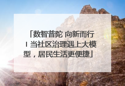 数智普陀 向新而行〡当社区治理遇上大模型，居民生活更便捷