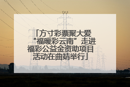 方寸彩票聚大爱 “福暖彩云南”走进福彩公益金资助项目活动在曲靖举行