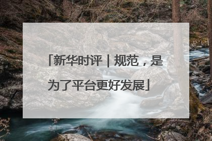新华时评｜规范，是为了平台更好发展