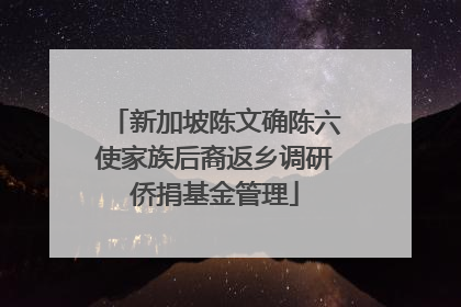 新加坡陈文确陈六使家族后裔返乡调研侨捐基金管理