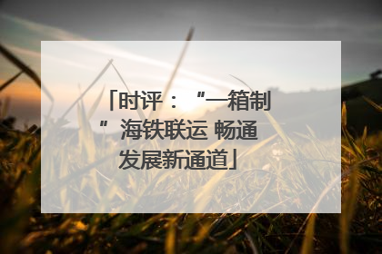 时评：“一箱制”海铁联运 畅通发展新通道