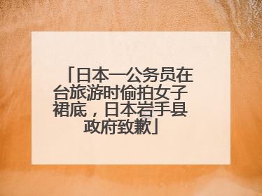 日本一公务员在台旅游时偷拍女子裙底，日本岩手县政府致歉