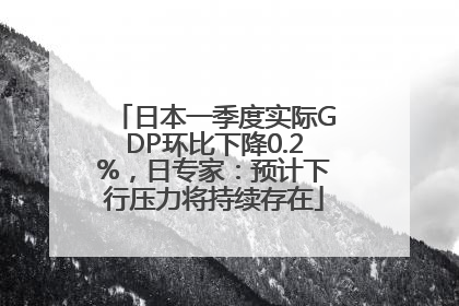 日本一季度实际GDP环比下降0.2%，日专家：预计下行压力将持续存在
