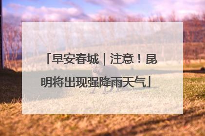 早安春城｜注意！昆明将出现强降雨天气
