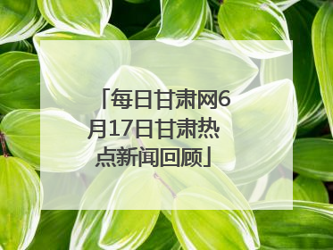 每日甘肃网6月17日甘肃热点新闻回顾