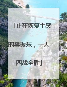 正在恢复手感的樊振东，一天四战全胜