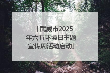 武威市2025年六五环境日主题宣传周活动启动