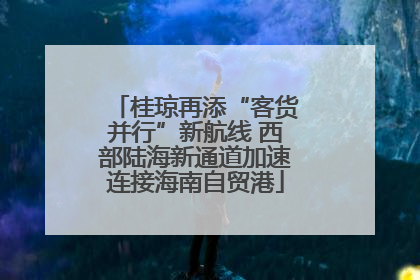 桂琼再添“客货并行”新航线 西部陆海新通道加速连接海南自贸港