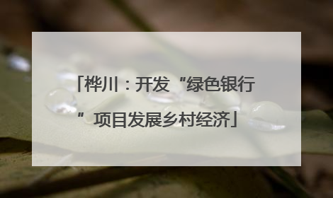 桦川：开发“绿色银行”项目发展乡村经济