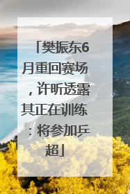 樊振东6月重回赛场，许昕透露其正在训练：将参加乒超